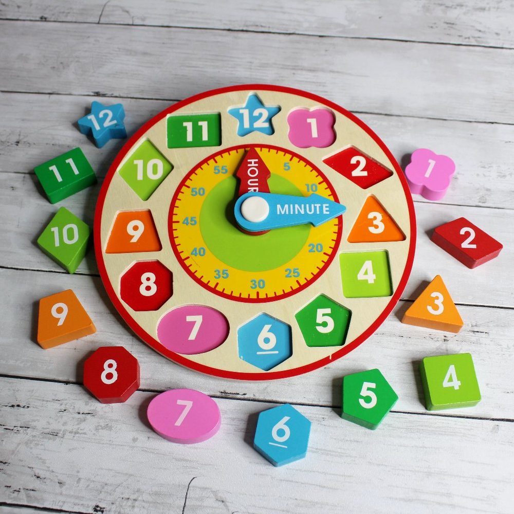 Melissa & Doug Shape Sorting Clock Educational Wooden Toy Learning Time